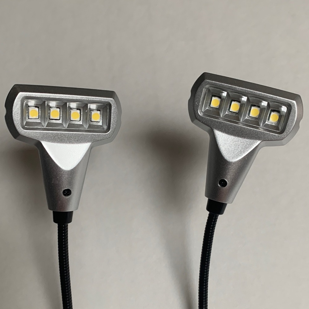 Silver Dual-Head LED Clip Light - Picture 3 of 4